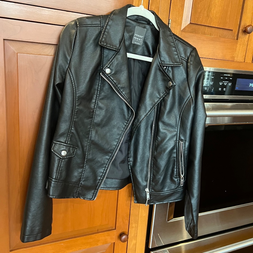 Black faux leather jacket